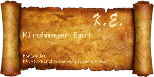 Kirchmayer Emil névjegykártya